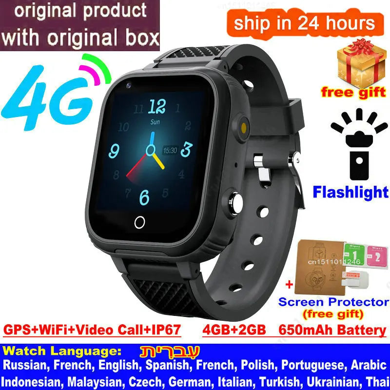 LT21 4G Smart Watch for Kids – GPS, Video Call, SOS, IP67 Waterproof, Location Tracker