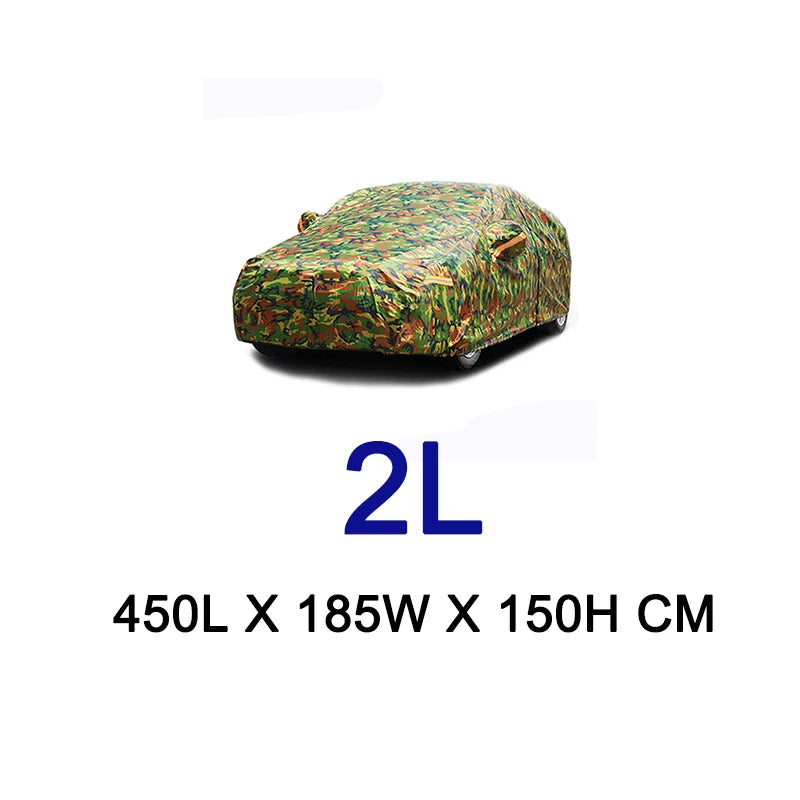 Kayme Waterproof Camouflage Car Covers Outdoor Sun Protection Cover For Car Reflector Dust Rain Snow Protective