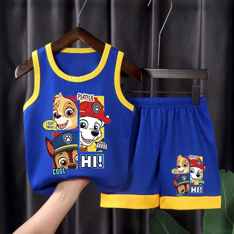 PAW Patrol Kids Sports Set – Quick-Dry Mesh Vest & Shorts | Breathable Basketball Outfit for Boys & Girls