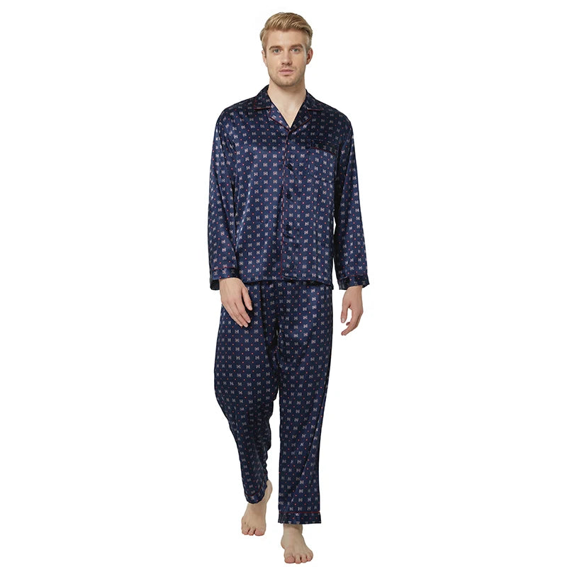 Tony & Candice Men's Satin Silk Pajama Set | Sexy Modern Soft & Cozy Sleepwear | Summer Nightwear for Men