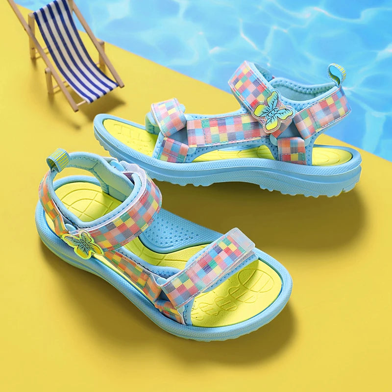 Cute Girls’ Pink Sandals – Soft Sole Breathable Summer Shoes for Kids & Baby Outdoor Walking