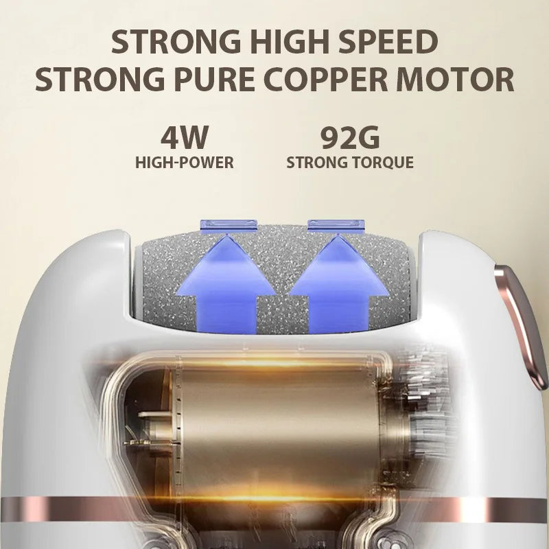 مبرد قدم كهربائي قابل لإعادة الشحن - مزيل للجلد الميت ومقشر للكالو ومبرد قدم لإصلاح الأقدام الجافة والمتشققة