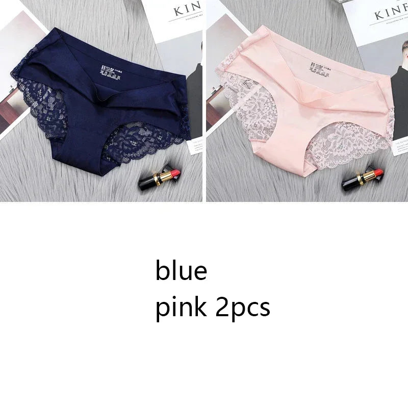 Seamless Women's Comfort Lace Hollow Out Low Rise Panties Set Soft Sexy Lingerie Underwear