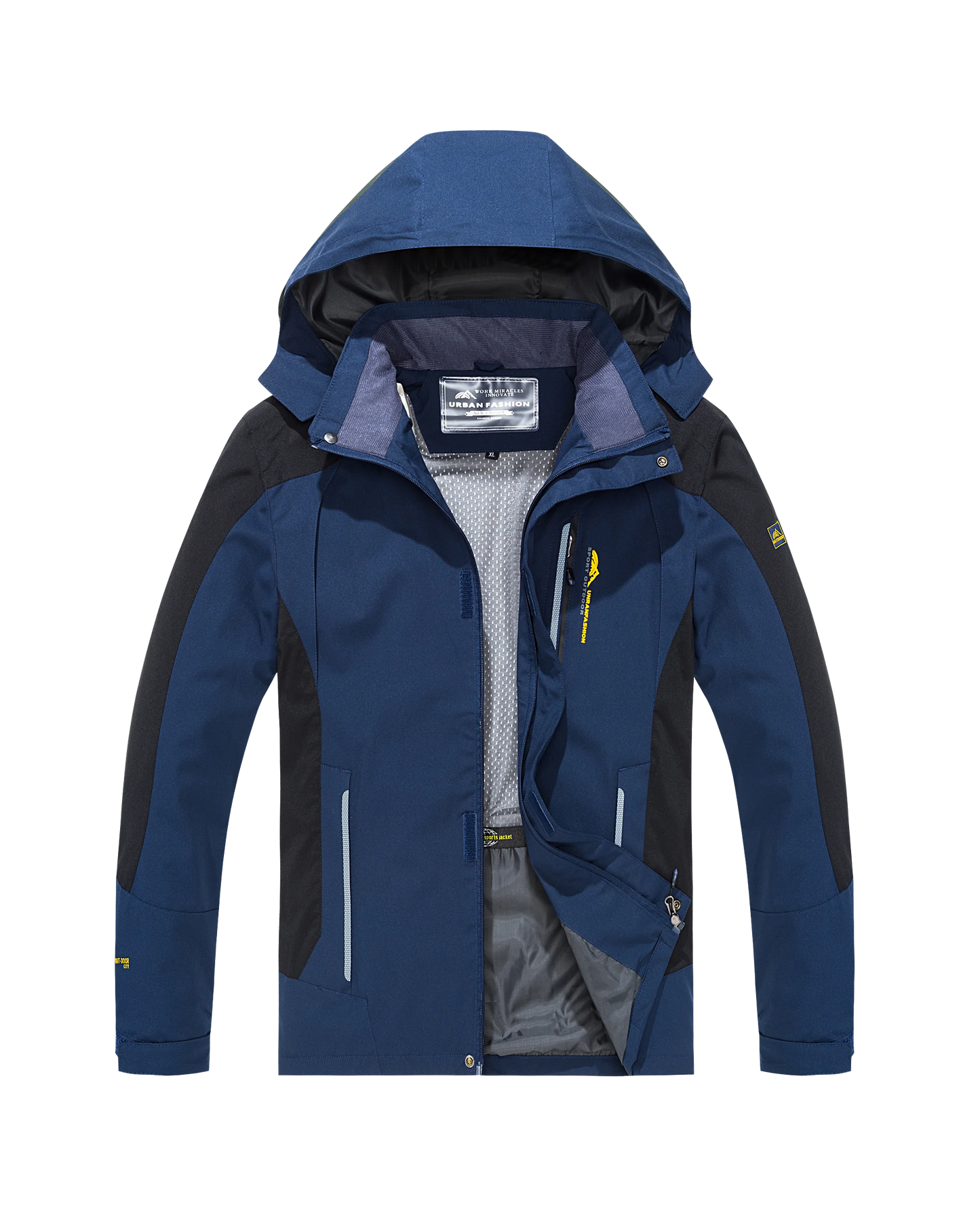 Men’s Waterproof Hiking Jacket – Large Size Windproof Outdoor Coat for Camping, Fishing & Trekking