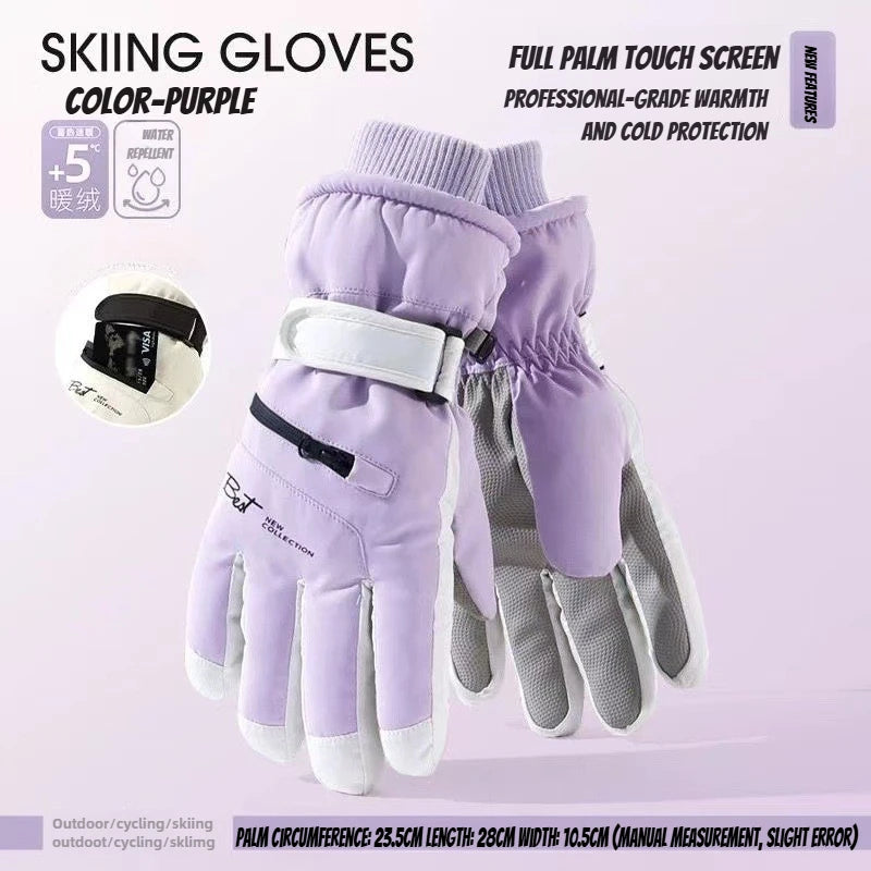 Winter Cycling & Ski Gloves – Waterproof Non-Slip Touchscreen Thermal Gloves with Pocket for Men and Women