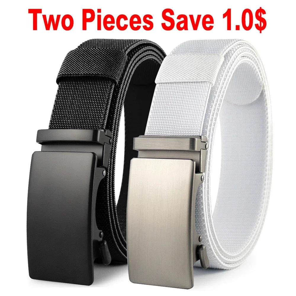Men’s Golf Sports Elastic Belt – Tactical Nylon Automatic Buckle Belt