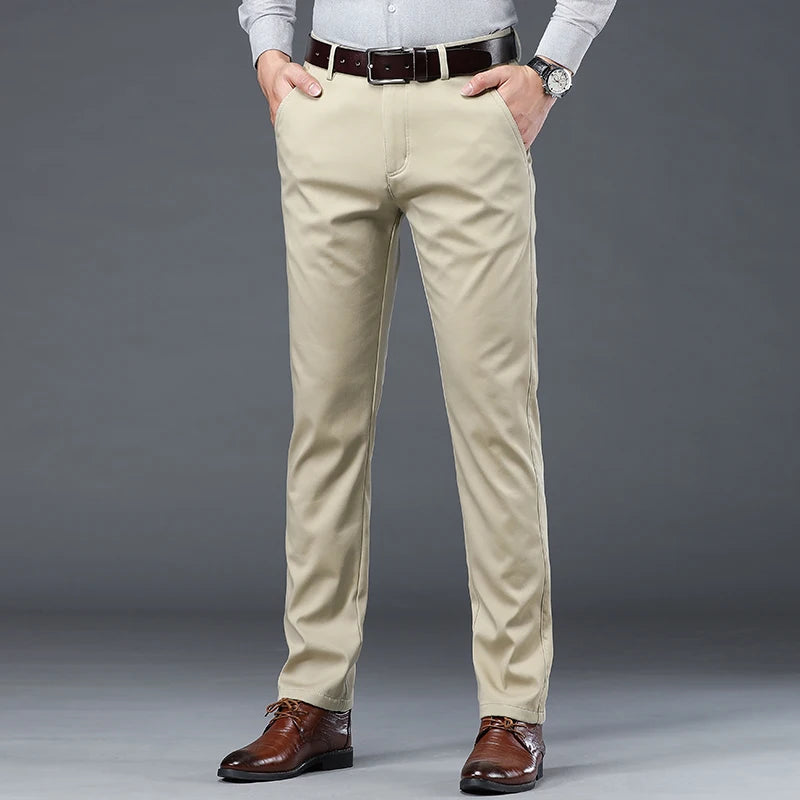 Men's Summer Thin Slim Suit Pants – Fashion Business Casual Cotton Trousers 30-40