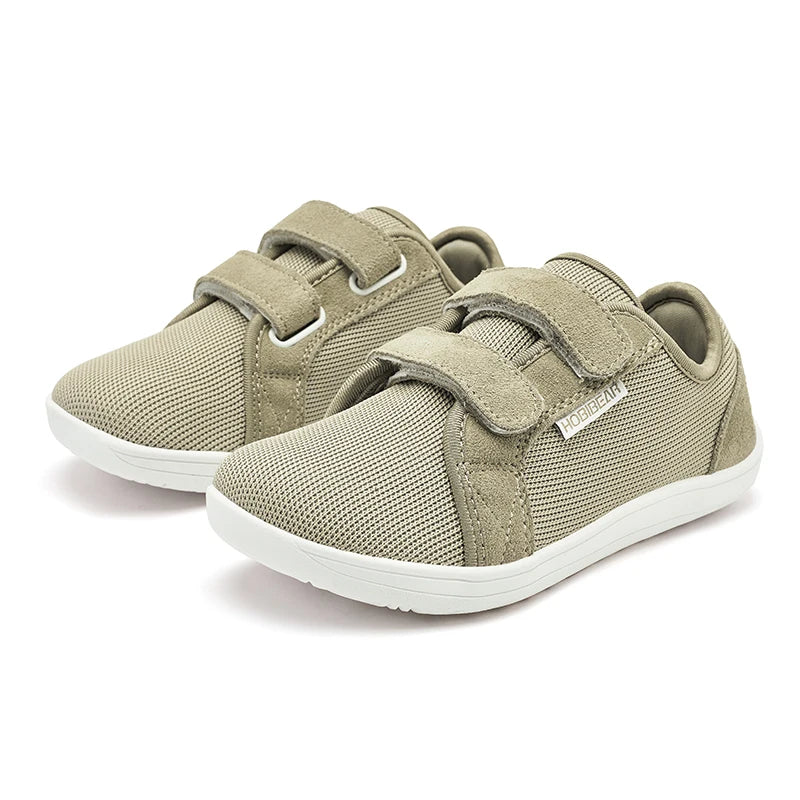 HOBIBEAR Kids Barefoot Shoes | Wide Toe Mesh Minimalist Sneakers with Hook & Loop Closure