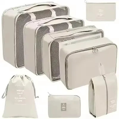 Travel Organizer Set | 8-Piece Suitcase Packing Cubes & Luggage Storage Bags for Clothes and Shoes
