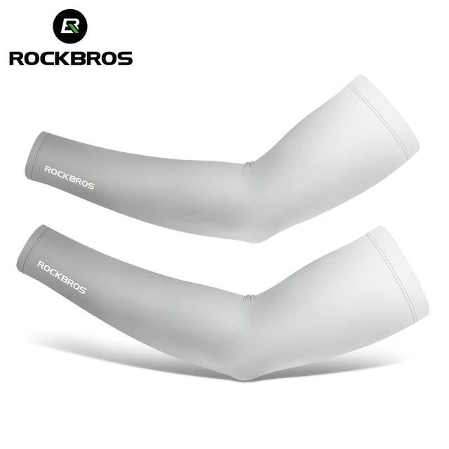 ROCKBROS Armmanschette – Atmungsaktive, schnelltrocknende Armmanschette mit UV-Schutz für Radfahren und Sport – Sonnenschutz-Fitnessbekleidung aus Eisgewebe