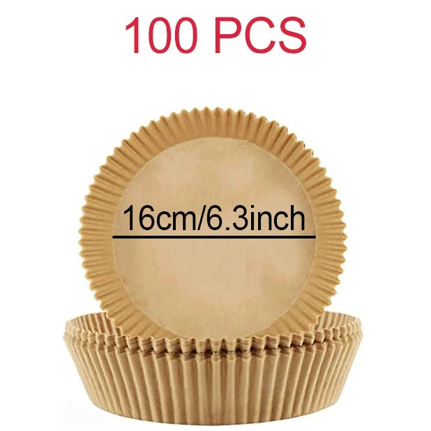 بطانات ورقية للاستخدام مرة واحدة في مقلاة الهواء - صواني خبز غير لاصقة مربعة ودائرية لكوسوري ونينجا