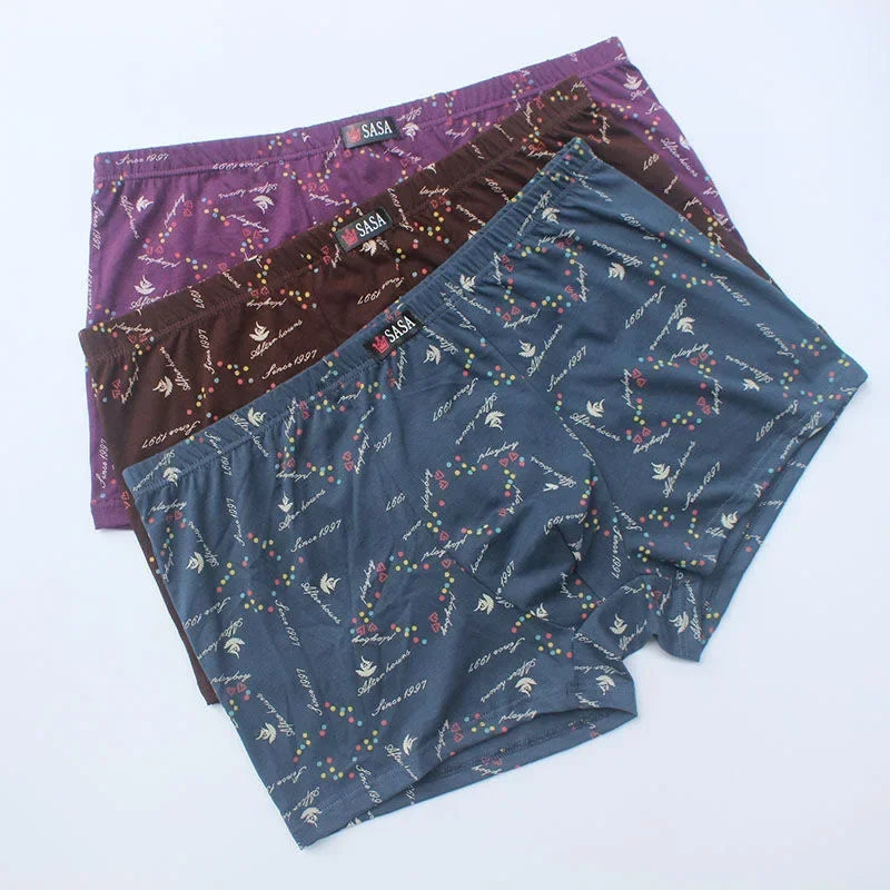 6 PCS Men's Cotton Boxer Shorts | Plus Size Loose Breathable Mid-Waist Underwear | Printed Comfortable Shorts