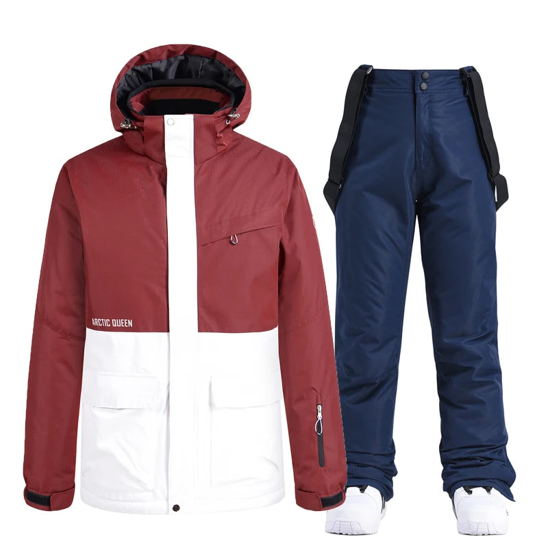Men & Women Snow Suit Set – Warm -30°C Ski Jacket and Pants, Fashion Winter Snowboarding Clothing, Unisex