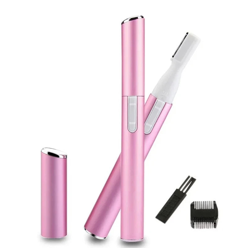 ماكينة تشذيب الحواجب الكهربائية - أداة صغيرة لإزالة شعر الوجه والجسم للحواجب والشفاه والرقبة والذراعين والساقين