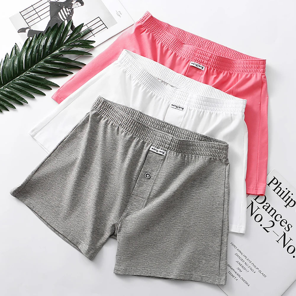 3PCS Men's Underwear Pack | 100% Cotton Breathable Sleepwear with 3D Crotch | Elastic Waist Pajama Shorts M-3XL