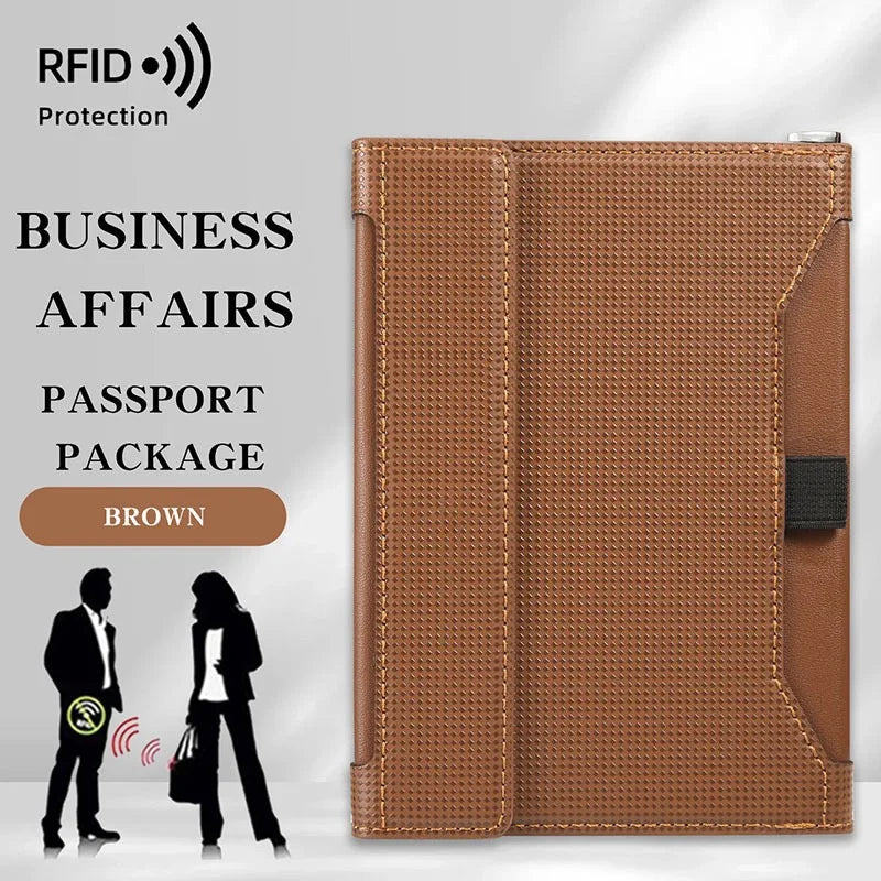 RFID Passport Holder Wallet – Leather Travel Organizer for Men & Women