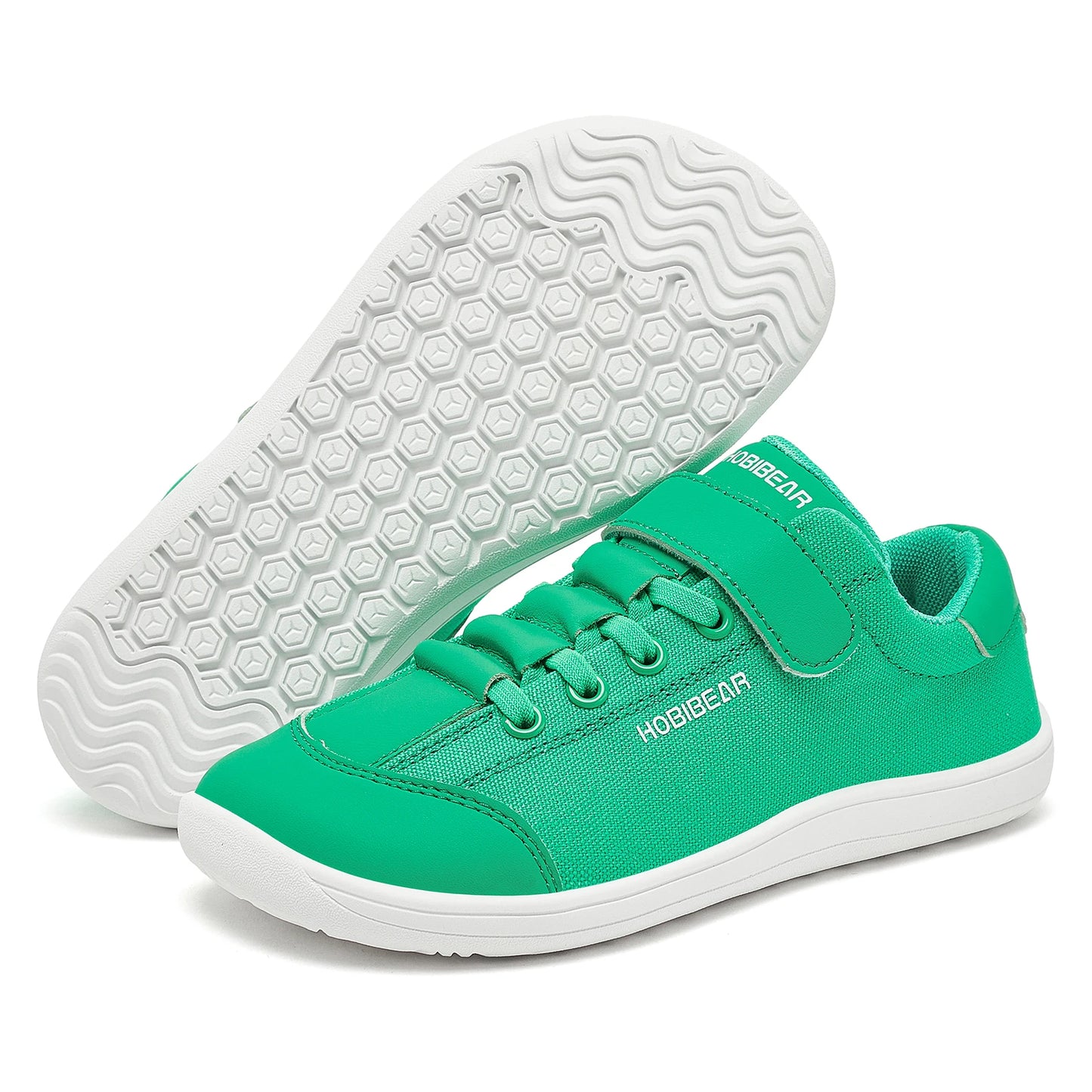 HOBIBEAR Kids Barefoot Shoes | Wide Toe Minimalist Leather Sneakers for Boys & Girls