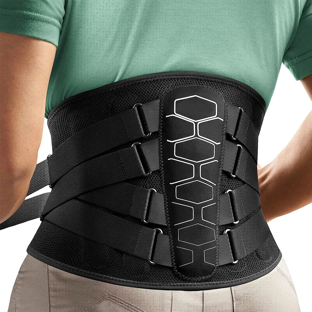 Lower Back Brace for Pain Relief – Adjustable Lumbar Support Belt for Lifting, Work, Scoliosis & Posture Correction