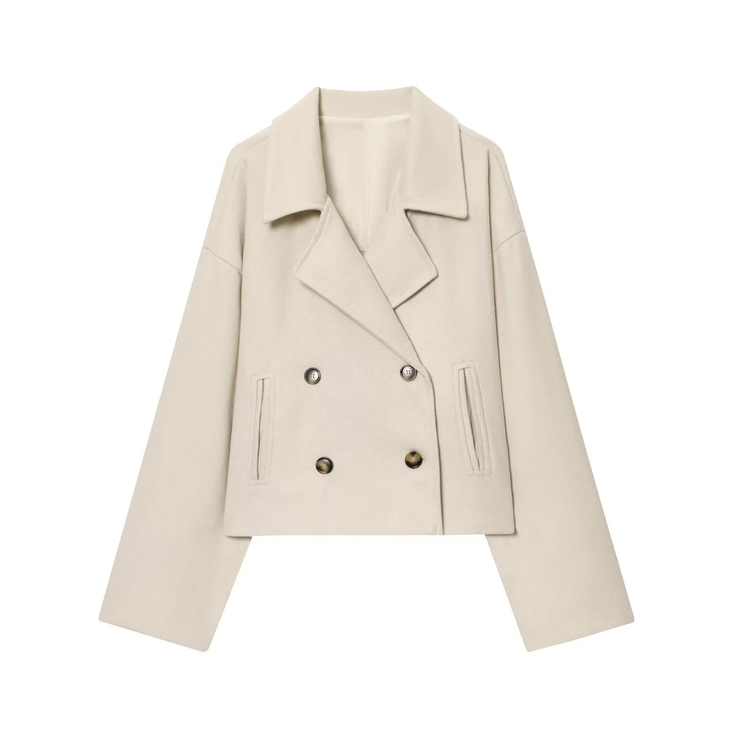 2025 Winter Women's Elegant Casual Commuter Double-Breasted Loose Short Jacket