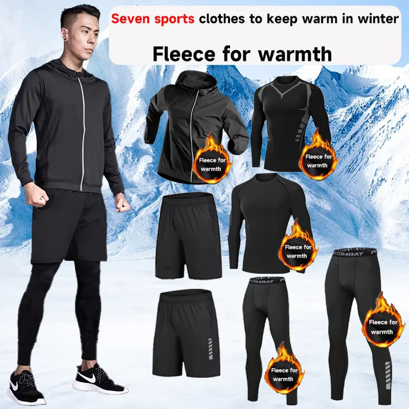 Men's Winter Fitness Set | Warm Compression Sports Underwear – Quick-Dry Running & Training Gear