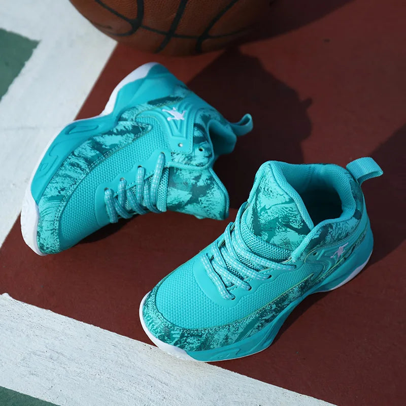 2025 Kids Basketball Shoes | Boys Thick Sole Non-Slip Sports Sneakers & Trainers