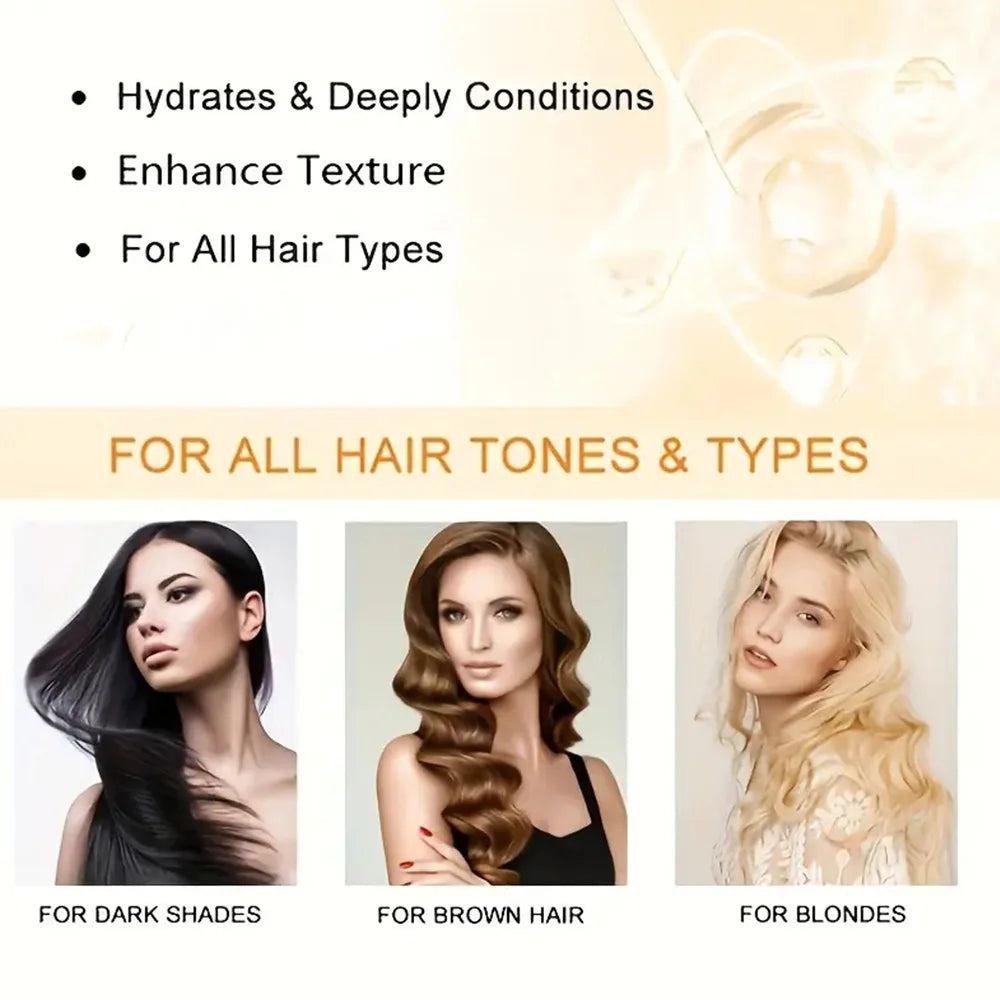 قناع الكيراتين لإصلاح الشعر - بلسم عميق للشعر التالف والمجعد | يرطب وينعم ويستعيد لمعانه