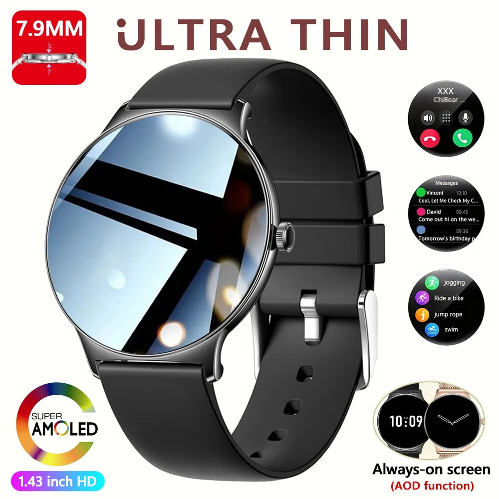 Ultra Thin Smart Watch for Women – Always-On Display, Bluetooth Call, Sports Bracelet, Fashion Smartwatch for Huawei & Xiaomi
