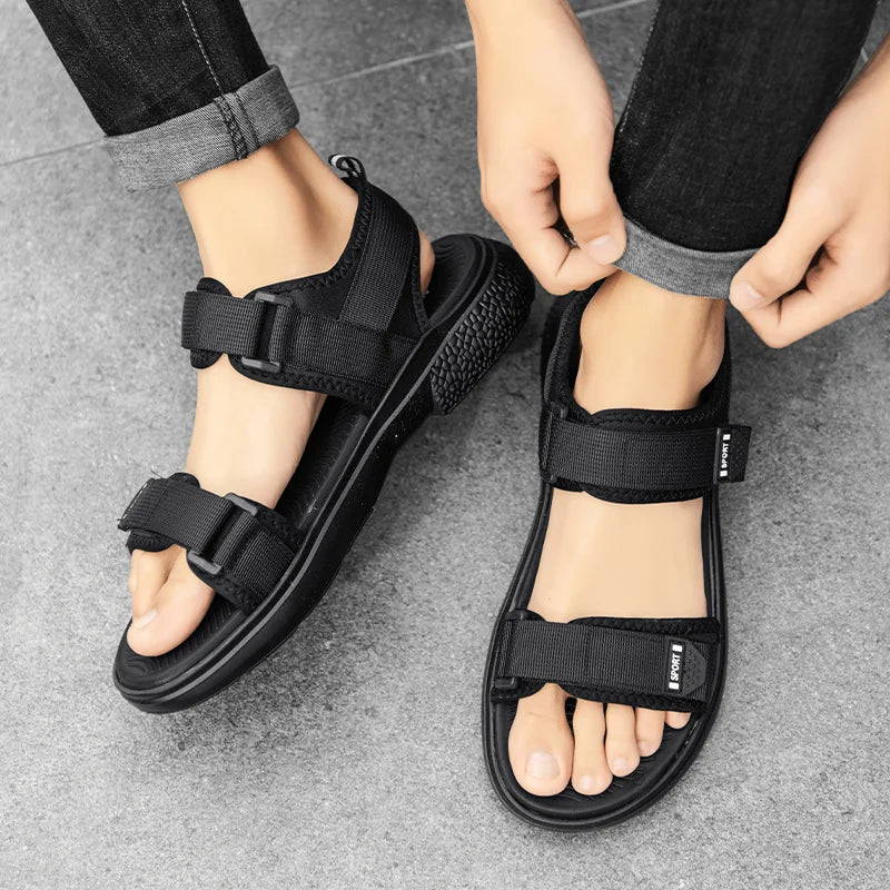 صنادل رجالية صيفية مقاومة للانزلاق - أحذية شاطئ كاجوال وعملية مقاومة للتآكل وجيدة التهوية