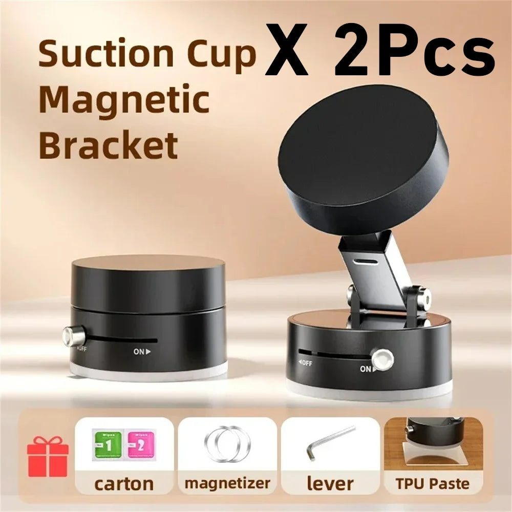 Portable Magnetic Mobile Phone Holder – Adjustable Double-Sided Suction Cup Bracket, Lazy Stand for All Smartphones