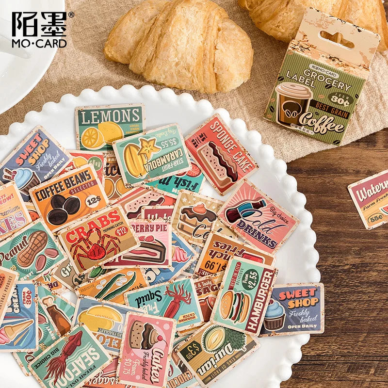 ٤٦ قطعة من ملصقات سلسلة الغابة الخضراء - يوميات جمالية، مخطط وملصقات سكرابوكينغ زخرفية