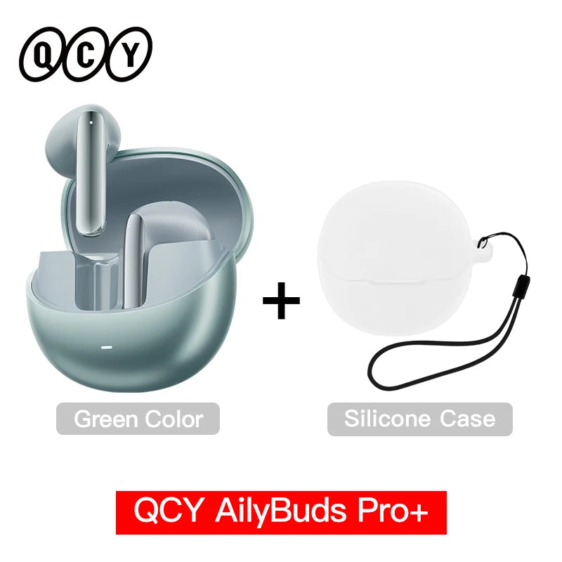 QCY HT10 AilyBuds Pro+ ANC Wireless Earphones – Hi-Res Audio with LDAC, Bluetooth 5.3, 6-Mic AI HD Call, Multipoint Connection