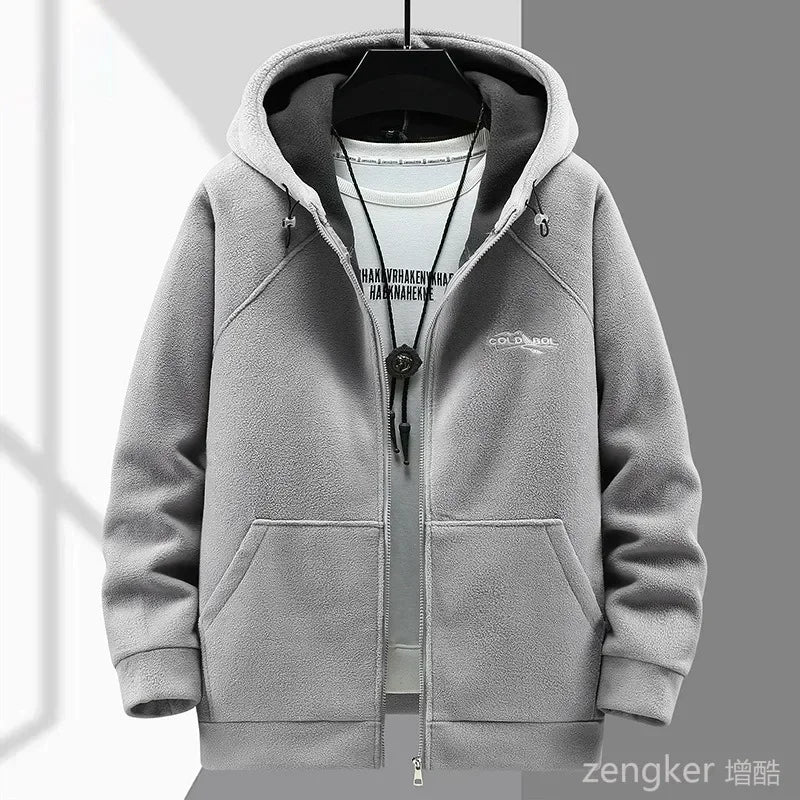 Men’s Autumn Winter Thickened Fleece Jacket – Plus Size Hooded Warm Coat (10XL-12XL)