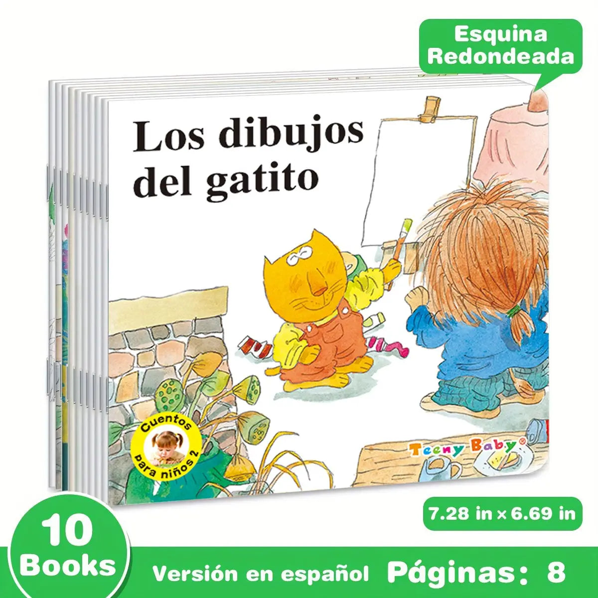 1 Set of 10 Spanish Children’s Storybooks – Early Learning Puzzle & Educational Books, Ideal Kids’ Gift