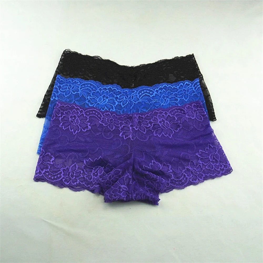 3PCS Women’s Silk Boyshorts Underwear – M-XXL Transparent Soft Boxers, Comfortable Ladies Panties Lingerie