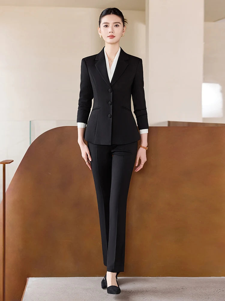 NAVIU Women’s Single Breasted Blazer & Pants Set – Formal Office Career Suit