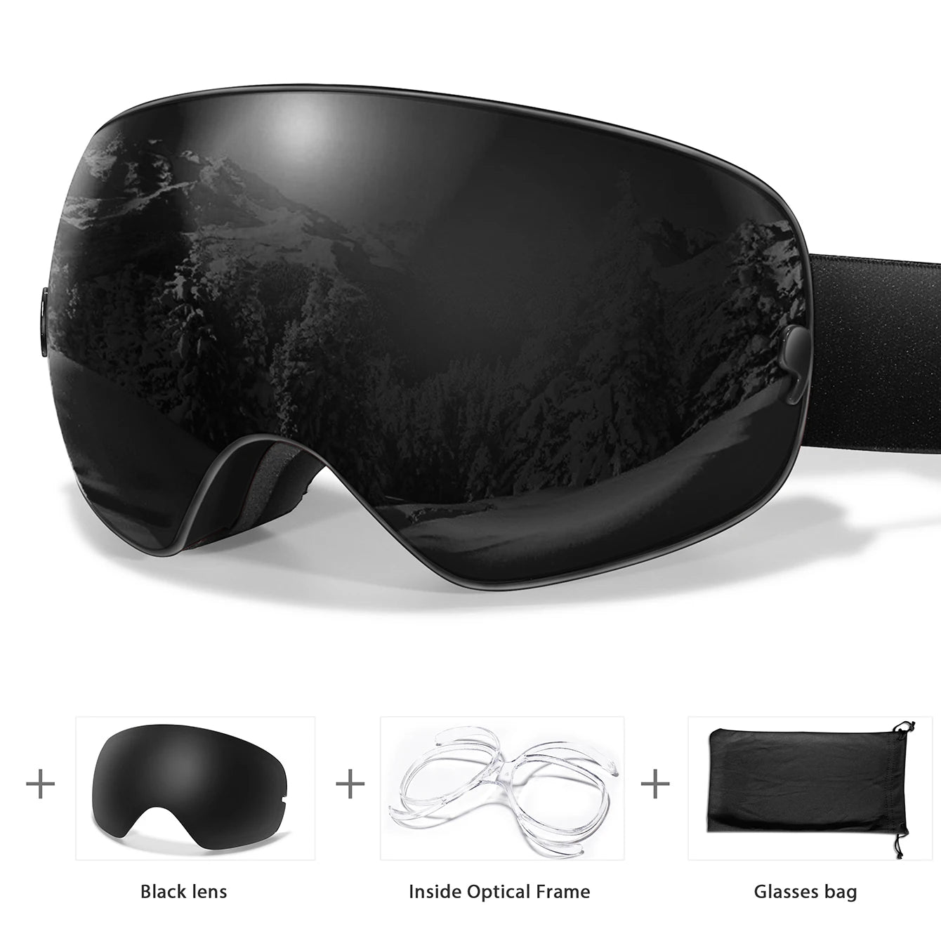 Men & Women Ski Goggles – Anti-Fog Snowboarding/Snowmobile Glasses with UV400 Changeable Lens, Outdoor Sports & Cycling