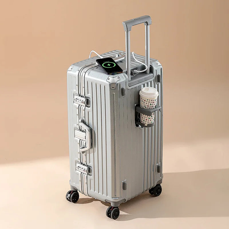 Durable Large Capacity Luggage Sets | USB Charging Suitcase for Men | Carry-On Boarding Travel 24/26/28/30/34 Inch