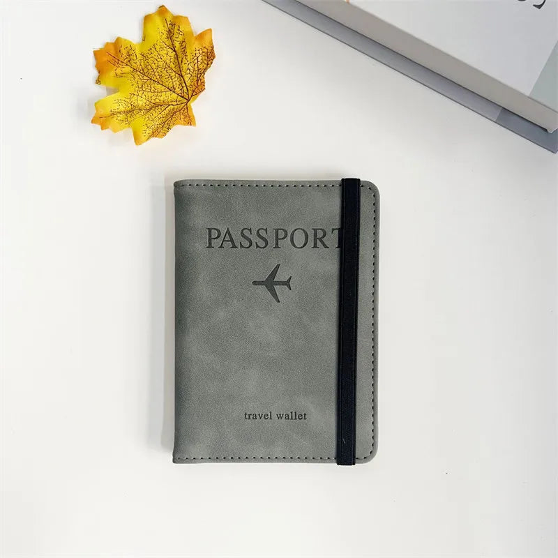 RFID Vintage Passport Holder – PU Leather Travel Wallet for Men & Women