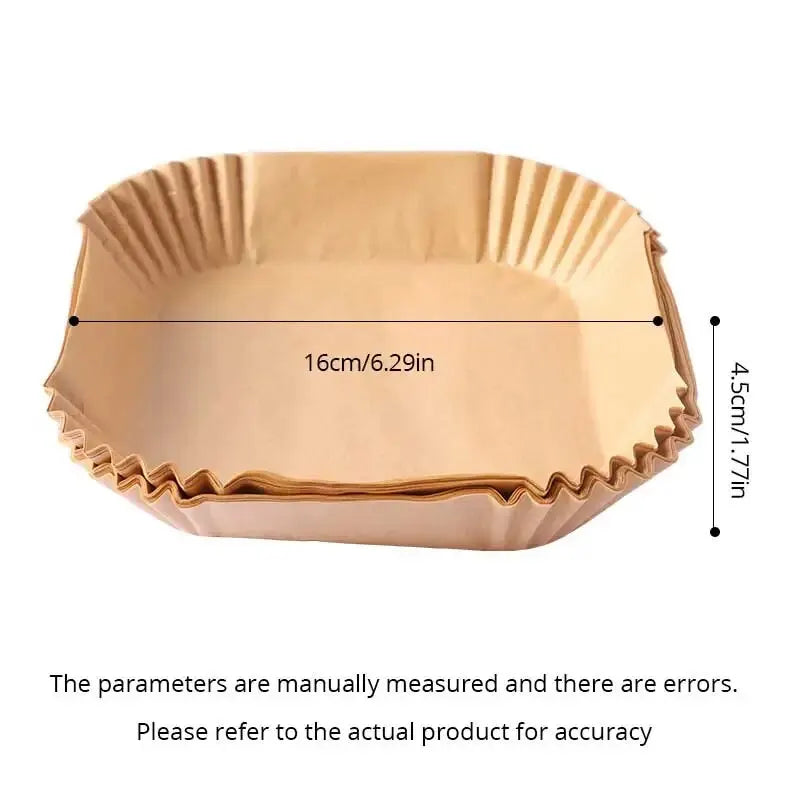 50 Stück Einweg-Pergamentpapier für Heißluftfritteusen – Antihaft-Back- und Dampfeinlagen