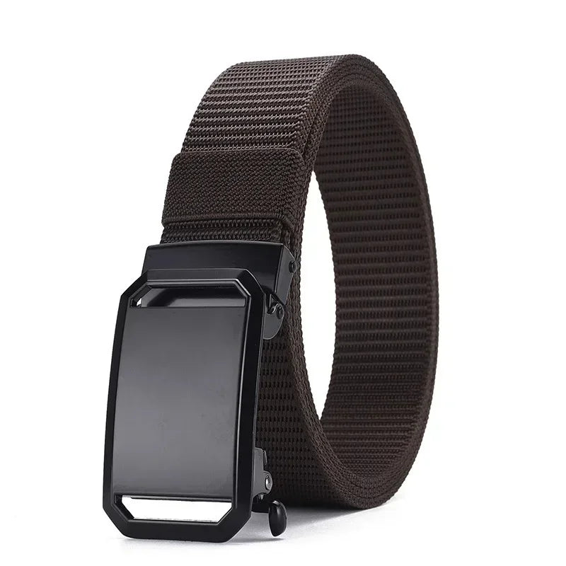 Men’s Automatic Buckle Tactical Belt – Durable Canvas Military Workwear & Outdoor Training Belt for Pants & Casual Wear