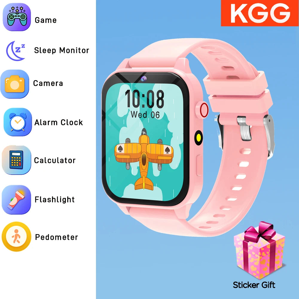 ساعة ذكية للأطفال مزودة بألعاب - شاشة عالية الدقة مقاس 1.83 بوصة، وكاميرا، ومراقبة النوم، وهدايا للأولاد والبنات