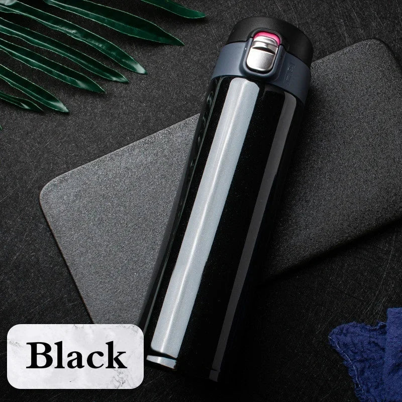 500ML Stainless Steel Vacuum Flask – Bouncing Cover Thermos Cup for Coffee, Tea, Milk & Water
