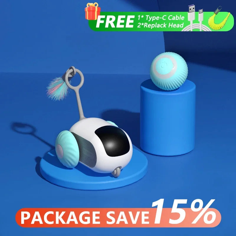 Smart Cat Toy Car – Automatic Rolling & Remote Control Interactive Ball for Indoor Cats