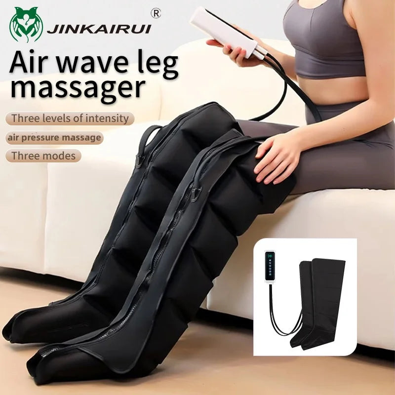 Jinkairui Electric Air Pressure Leg Massager – Kneading & Squeezing Calf and Foot Massager with Remote Control for Deep Relaxation