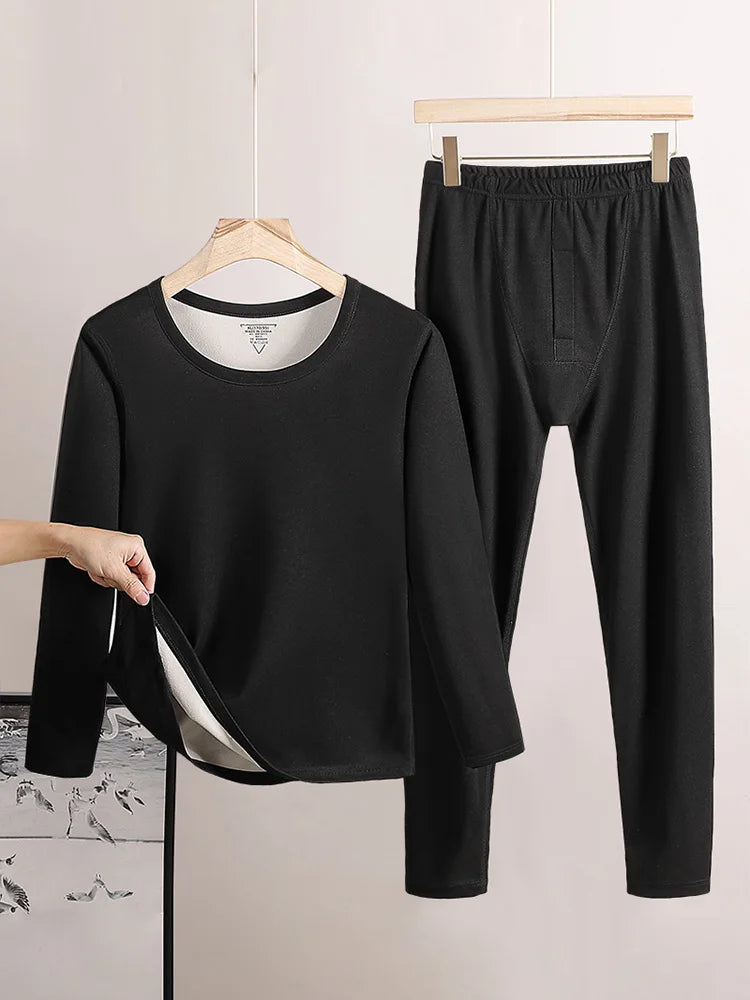 Men's Winter Thermal Underwear Set | Double Warmth Face Sanding | Slim Fit High Elasticity Comfortable Breathable