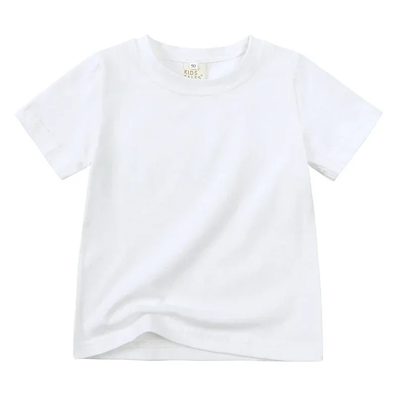 تي شيرت قطني للأطفال - صيف 2025، لون سادة، قابل للتنفس، بأكمام قصيرة، مناسب للأطفال الرضع والأطفال الصغار والمراهقين (12 شهرًا - 9 سنوات)