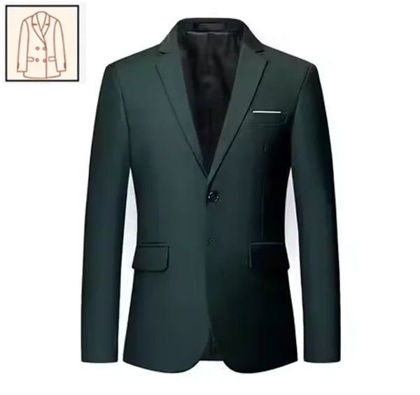 2025 Men's Business Casual Suit – Solid Color Formal Wedding & Prom Tuxedo Set