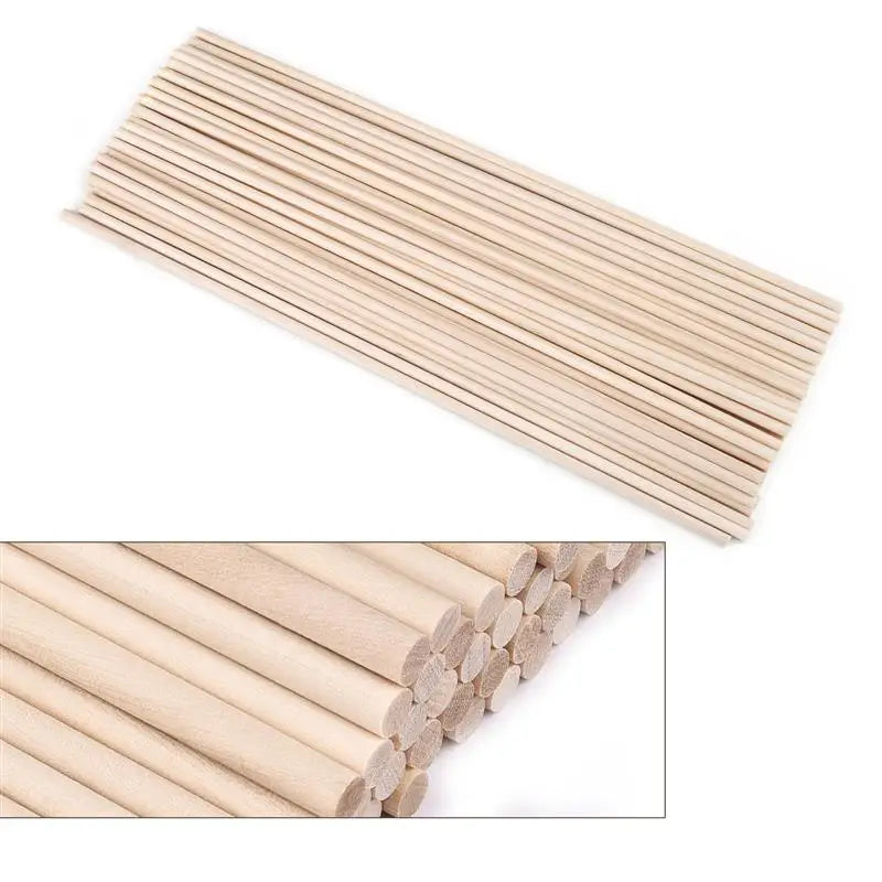 Round Wooden Sticks – Durable DIY Dowels for Crafts, Cake Making, Ice Lollies & Woodworking Models