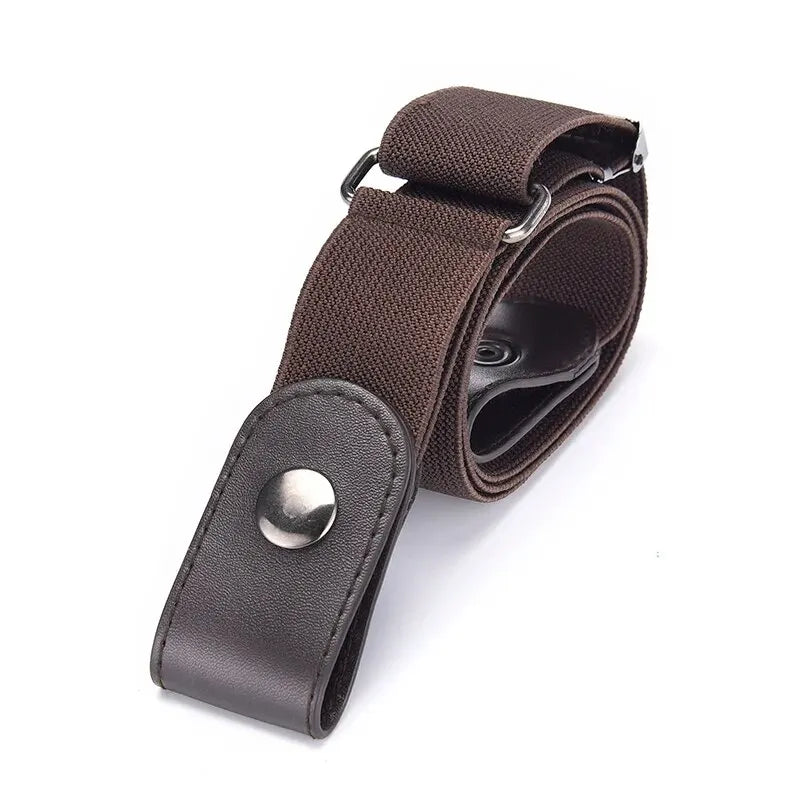 Adjustable Elastic No-Buckle Belt – Unisex Invisible Waistband for Jeans