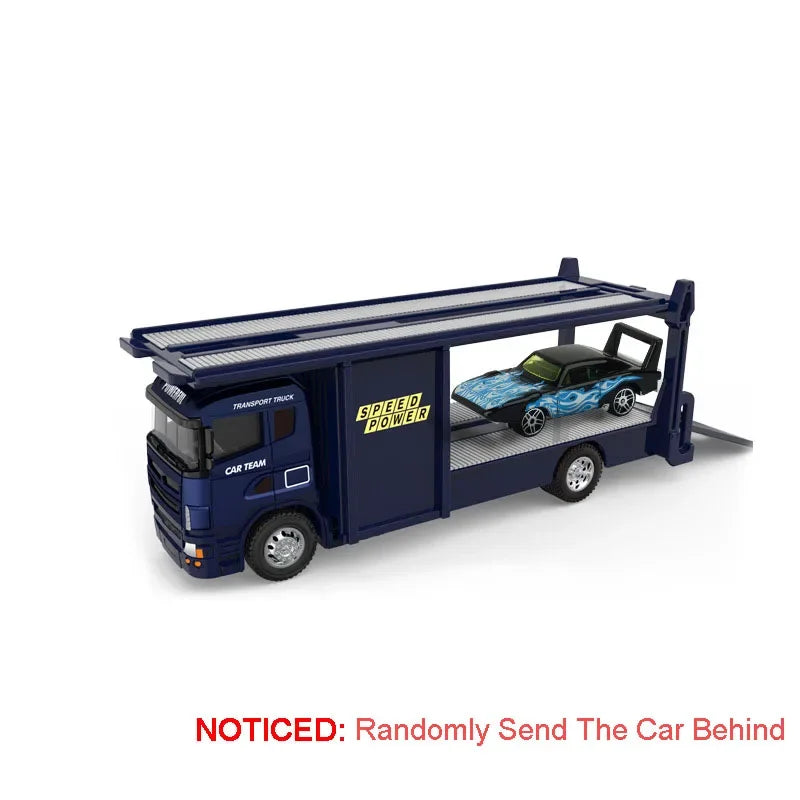 1:64 Alloy Container Trailer Diecast Toy Car – Metal Pull Back Truck Gift